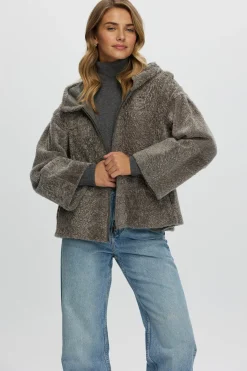 Reversible New Zealand Shearling Lamb Zip Parka