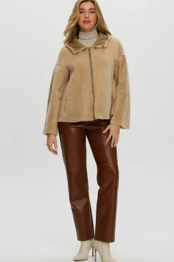 Reversible New Zealand Shearling Lamb Zip Parka