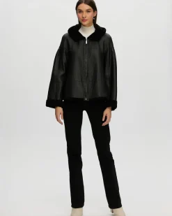 Reversible New Zealand Shearling Lamb Zip Parka