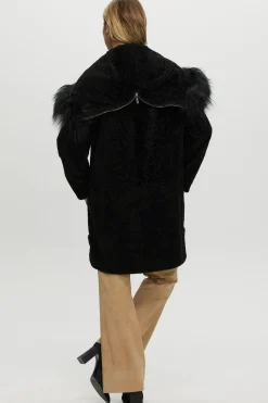 Reversible New Zealand Shearling Lamb Stroller With Select Mongolian Lamb Hood Trim