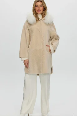 Reversible New Zealand Shearling Lamb Stroller With Select Mongolian Lamb Hood Trim