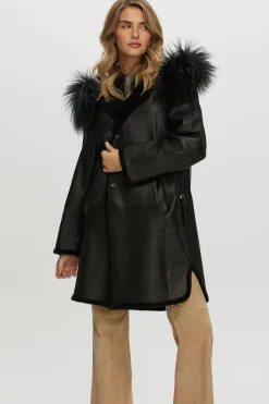 Reversible New Zealand Shearling Lamb Stroller With Select Mongolian Lamb Hood Trim