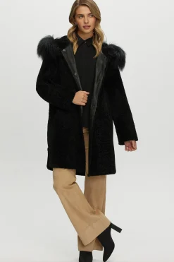 Reversible New Zealand Shearling Lamb Stroller With Select Mongolian Lamb Hood Trim