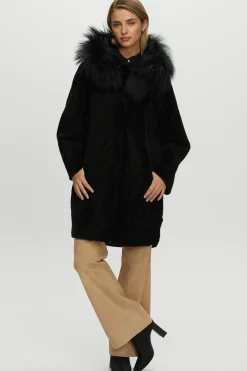 Reversible New Zealand Shearling Lamb Stroller With Select Mongolian Lamb Hood Trim