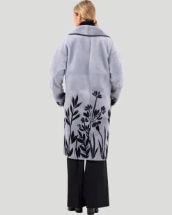 Reversible Select Shearling Lamb Short Coat With Floral Embroidery