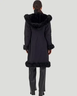 Reversible Select Shearling Lamb Parka With Long Hair Merino Trim And Belt