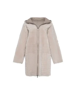 Reversible Select Shearling Lamb Parka With Grooved Pattern