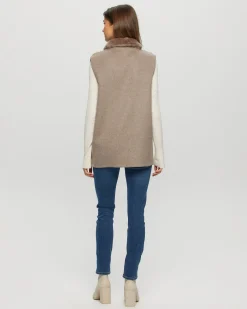 Reversible Select Shearling Lamb Vest With Cashmere & Wool Back And Belt