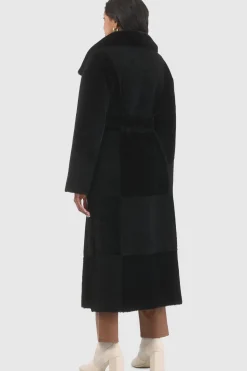 Reversible Select Shearling Lamb Coat With Notch Collar, Belt