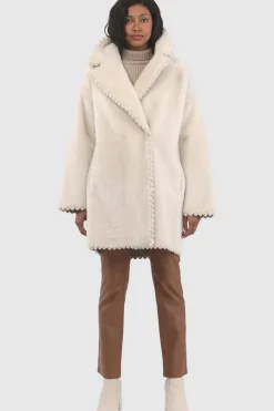 Reversible Select Shearling Lamb Jacket With Embroiderd Trim