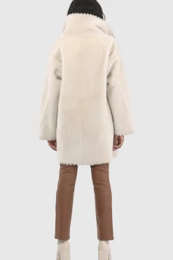Reversible Select Shearling Lamb Jacket With Embroiderd Trim
