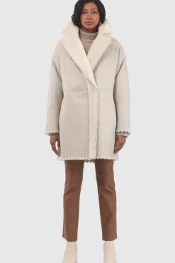 Reversible Select Shearling Lamb Jacket With Embroiderd Trim