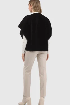 Reversible Select Shearling Lamb Collarless Jacket With Embroidered Trim