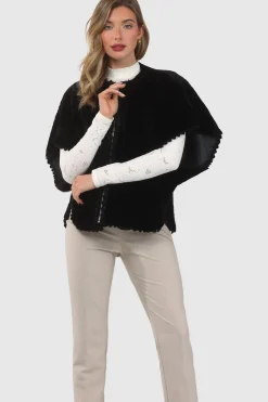 Reversible Select Shearling Lamb Collarless Jacket With Embroidered Trim