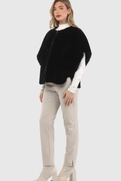 Reversible Select Shearling Lamb Collarless Jacket With Embroidered Trim