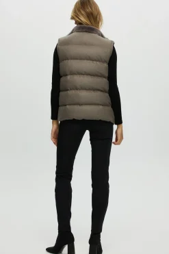 Reversible Select Shearling Lamb Vest With Loro Piana Cashmere & Wool Quilted Down Back