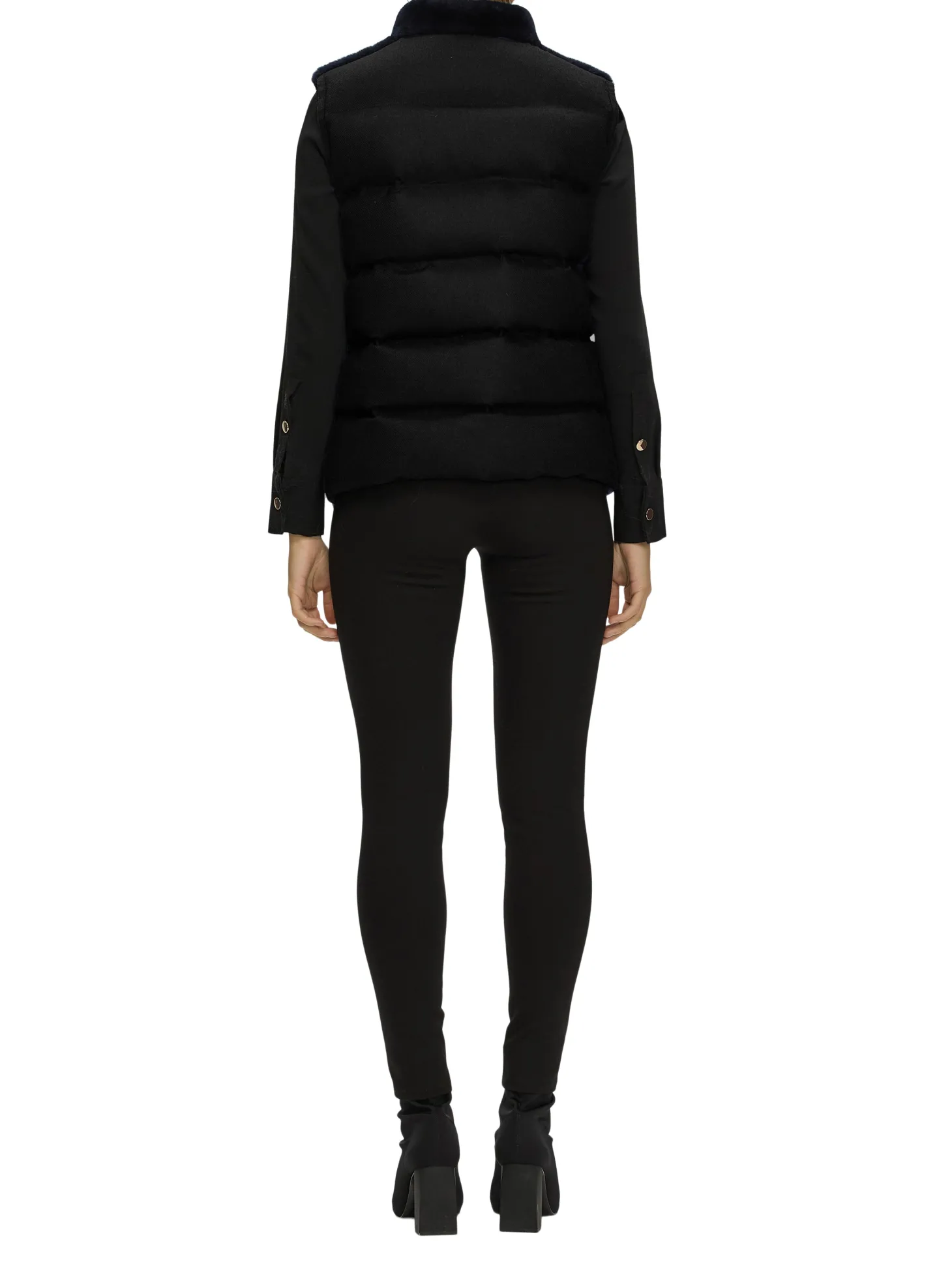 Reversible Select Shearling Lamb Vest With Loro Piana Cashmere & Wool Quilted Down Back