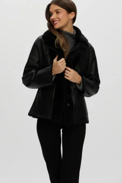 Reversible Select Shearling Lamb Jacket With Embroidered Trim