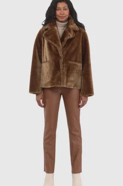 Reversible Select Shearling Lamb Jacket With Embroidered Trim