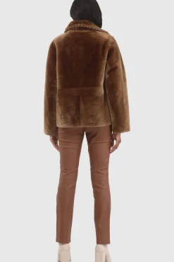 Reversible Select Shearling Lamb Jacket With Embroidered Trim