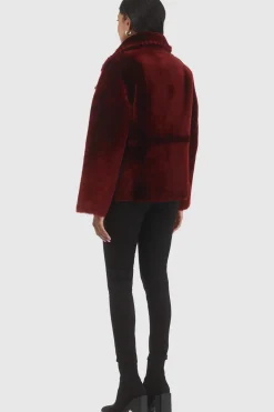 Reversible Select Shearling Lamb Jacket With Embroidered Trim