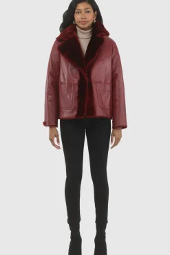 Reversible Select Shearling Lamb Jacket With Embroidered Trim