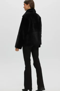 Reversible Select Shearling Lamb Jacket With Embroidered Trim