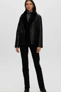 Reversible Select Shearling Lamb Jacket With Embroidered Trim