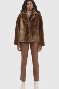 Reversible Select Shearling Lamb Jacket With Embroidered Trim