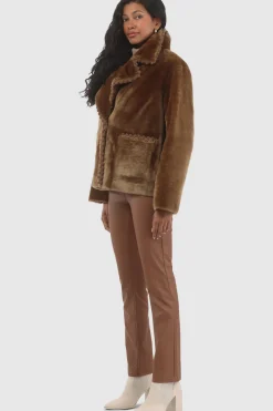 Reversible Select Shearling Lamb Jacket With Embroidered Trim