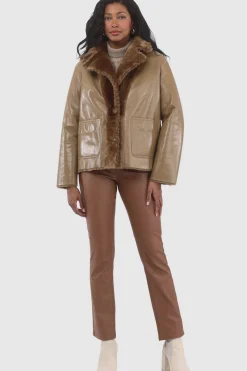 Reversible Select Shearling Lamb Jacket With Embroidered Trim