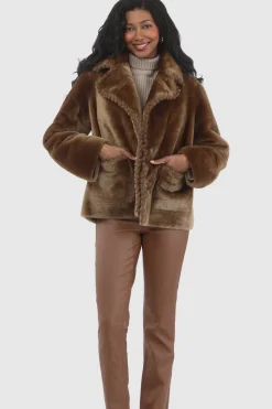 Reversible Select Shearling Lamb Jacket With Embroidered Trim