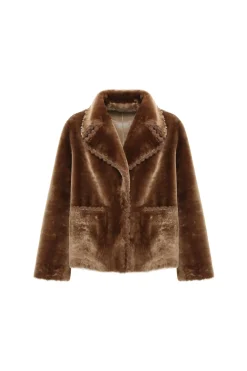 Reversible Select Shearling Lamb Jacket With Embroidered Trim