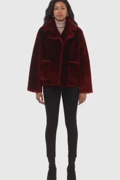 Reversible Select Shearling Lamb Jacket With Embroidered Trim