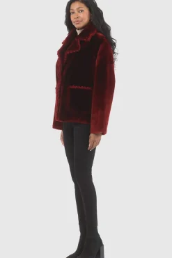 Reversible Select Shearling Lamb Jacket With Embroidered Trim