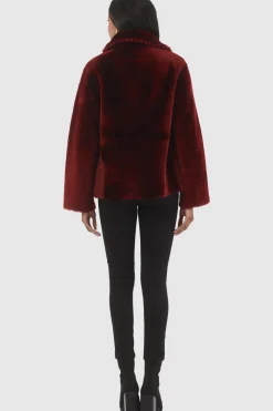 Reversible Select Shearling Lamb Jacket With Embroidered Trim