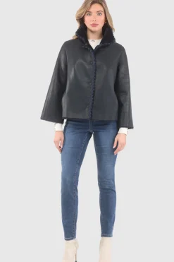 Reversible Select Shearling Jacket With Embroiderd Trim