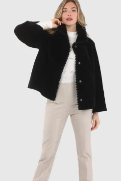 Reversible Select Shearling Jacket With Embroiderd Trim