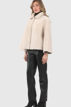 Reversible Select Shearling Jacket With Embroiderd Trim