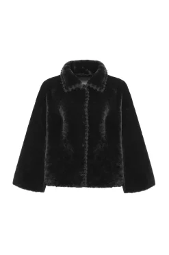 Reversible Select Shearling Jacket With Embroiderd Trim