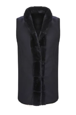 Reversible Select Shearling Lamb Vest With Select Cashmere & Wool Back