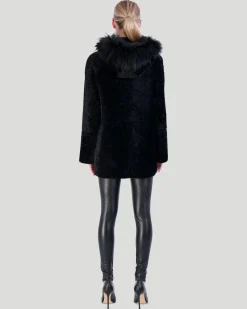 Reversible Shearling Lamb Parka With Select Cashmere Goat Hood Trim