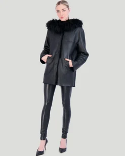Reversible Shearling Lamb Parka With Select Cashmere Goat Hood Trim