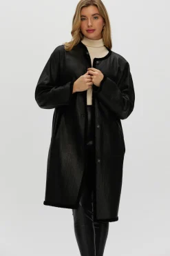 Reversible Shearling Lamb Short Coat