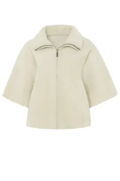 Reversible Shearling Lamb Short Sleeve Zip Cape