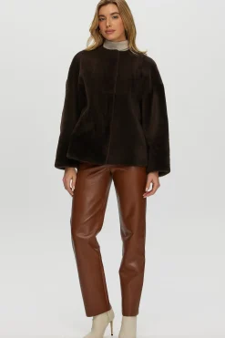 Reversible Shearling Lamb Collarless Jacket