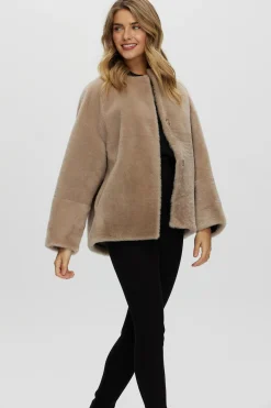 Reversible Shearling Lamb Collarless Jacket