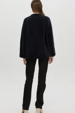 Reversible Shearling Lamb Collarless Jacket