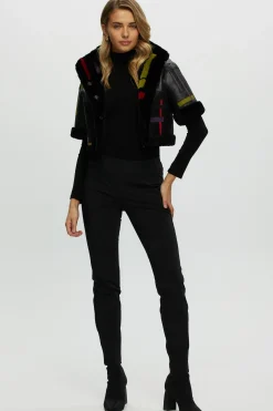 Reversible Shearling Lamb Bolero With Cropped Sleeves