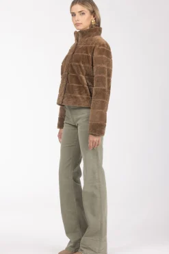 Reversible Textured Shearling Lamb Jacket